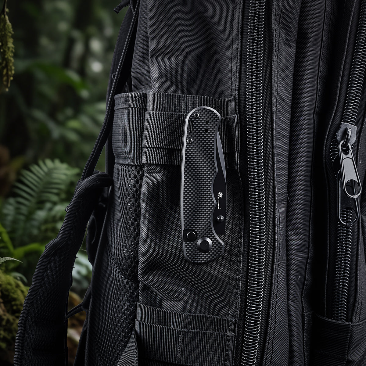 SCOUT | Pocket Knife | Button Lock | 2.68" 14C28N Black Blade | Black G10 Handle | HX OUTDOORS ZD-127B-S