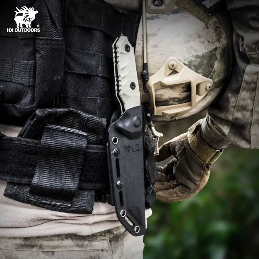 Fixed Blade HX OUTDOORS M.E. 3.54" 7Cr17 Brown G10 Handle SNIPERS Tanto Full Tang Fixed Blade  Hunting Knife Survival Kit Survival Gear Tactical Gear D-183 from HX OUTDOORS