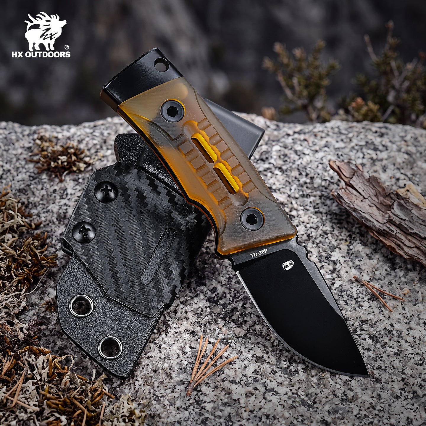 ROCK APEX MINI Black Titanium Coating DC53 Fixed Blade PEI EDC