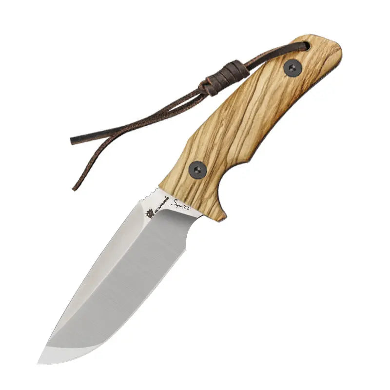 JUNGLE RULES D2 Fixed Blade | Olive Wood EDC Camping Knife – HX