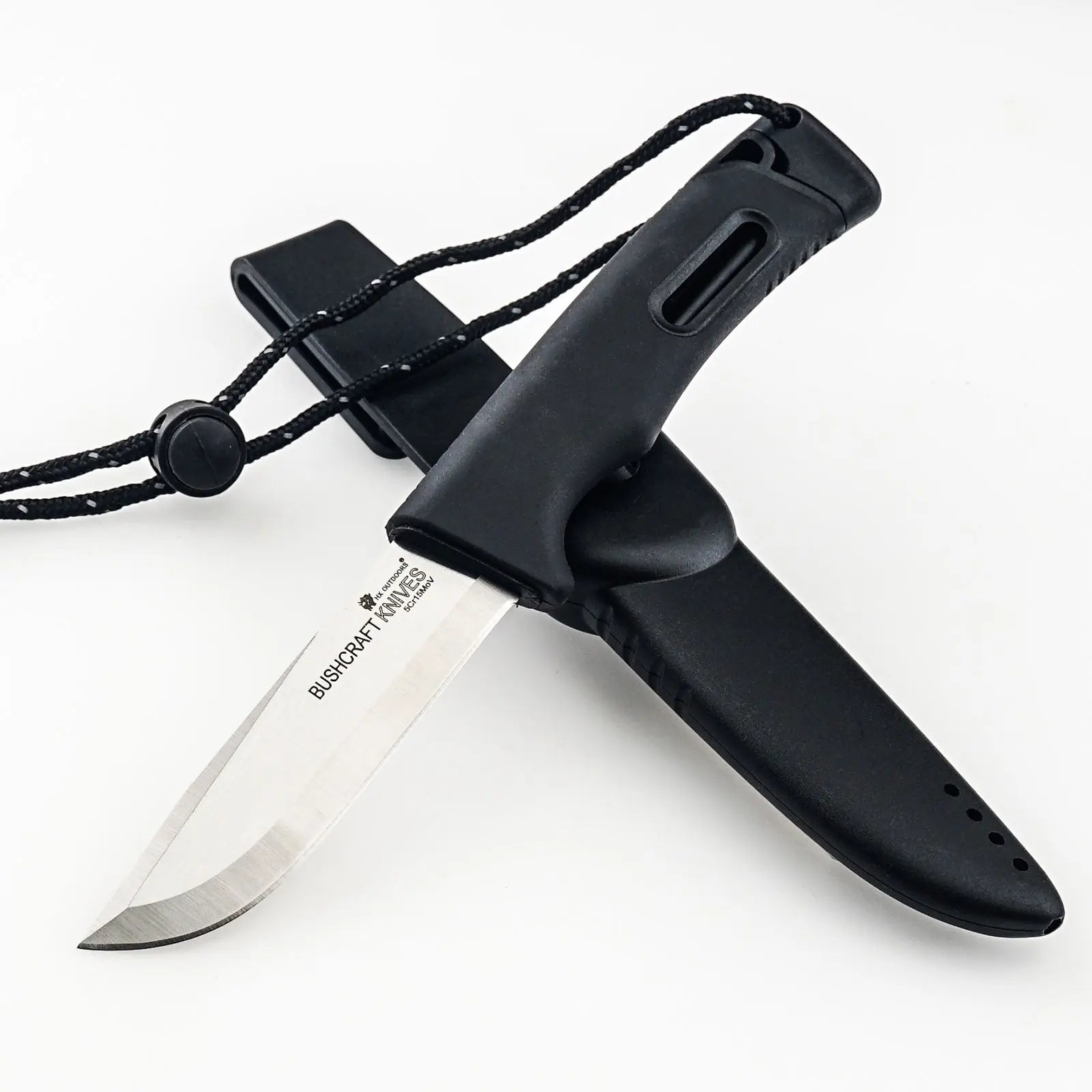 SURVIVAL MASTER 5Cr15 Fixed Blade | Black TPR EDC Camping Knife