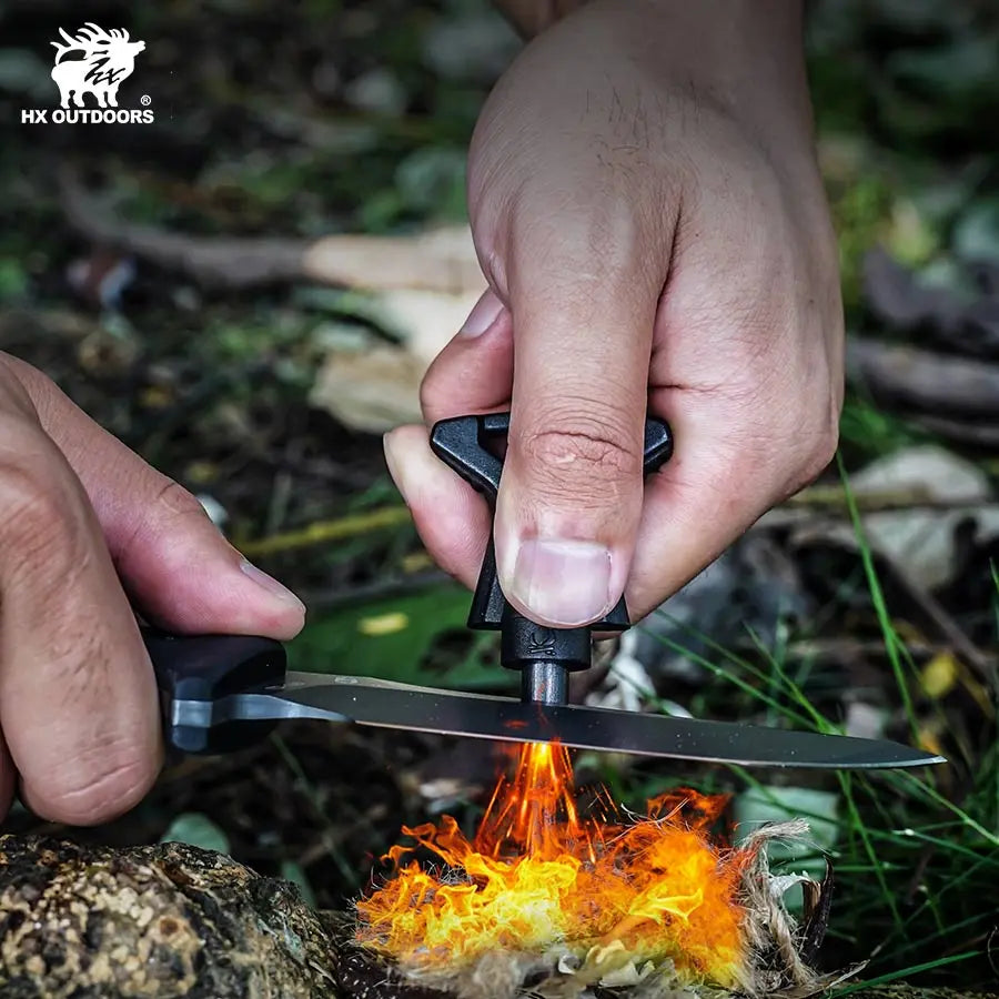 Fixed Blade HX OUTDOORS ROCK APEX 3.8" DC53 Black G10 Handle Survival Fixed Blade Knife for EDC Camping Gift TD-18 from HX OUTDOORS