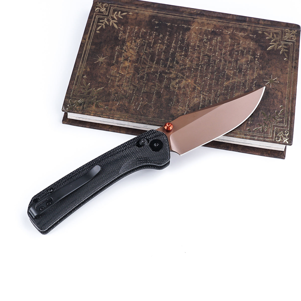COOL KID Pocket Knife | Crossbar Lock | 3.35" 14C28N Blade | Black Linen Micarta Handle | HX OUTDOORS ZD-123BS