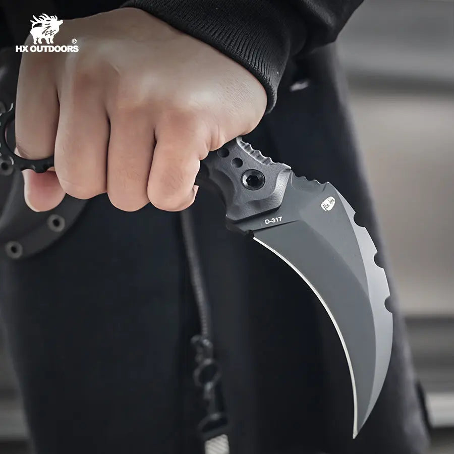 Fixed Blade HX OUTDOORS SHADOWFANG 3.5" DC53 G10 Claw Fixed Blade Knife Tactical Bushcraft and Hunting D-317 from HX OUTDOORS