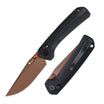COOL KID Pocket Knife | Crossbar Lock | 3.35" 14C28N Blade | Black Linen Micarta Handle | HX OUTDOORS ZD-123BS