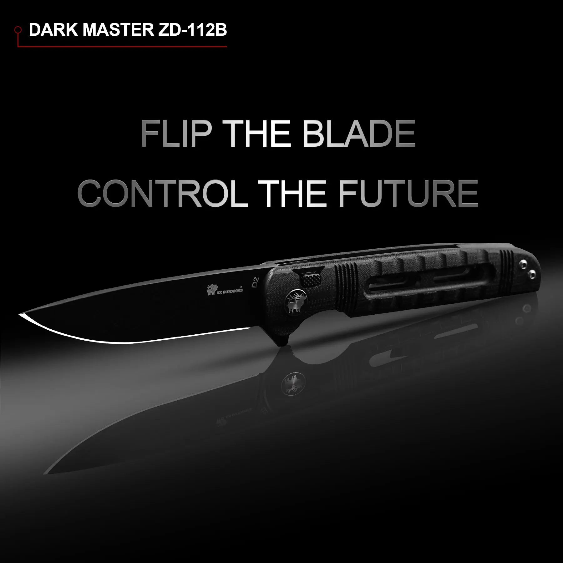 Pocket Knife HX OUTDOORS DARK MASTER 3.15" D2 G10 BUTTON LOCK Tactical Folding Knife Camping, Hunting, And Outdoors ZD-112B from HX OUTDOORS