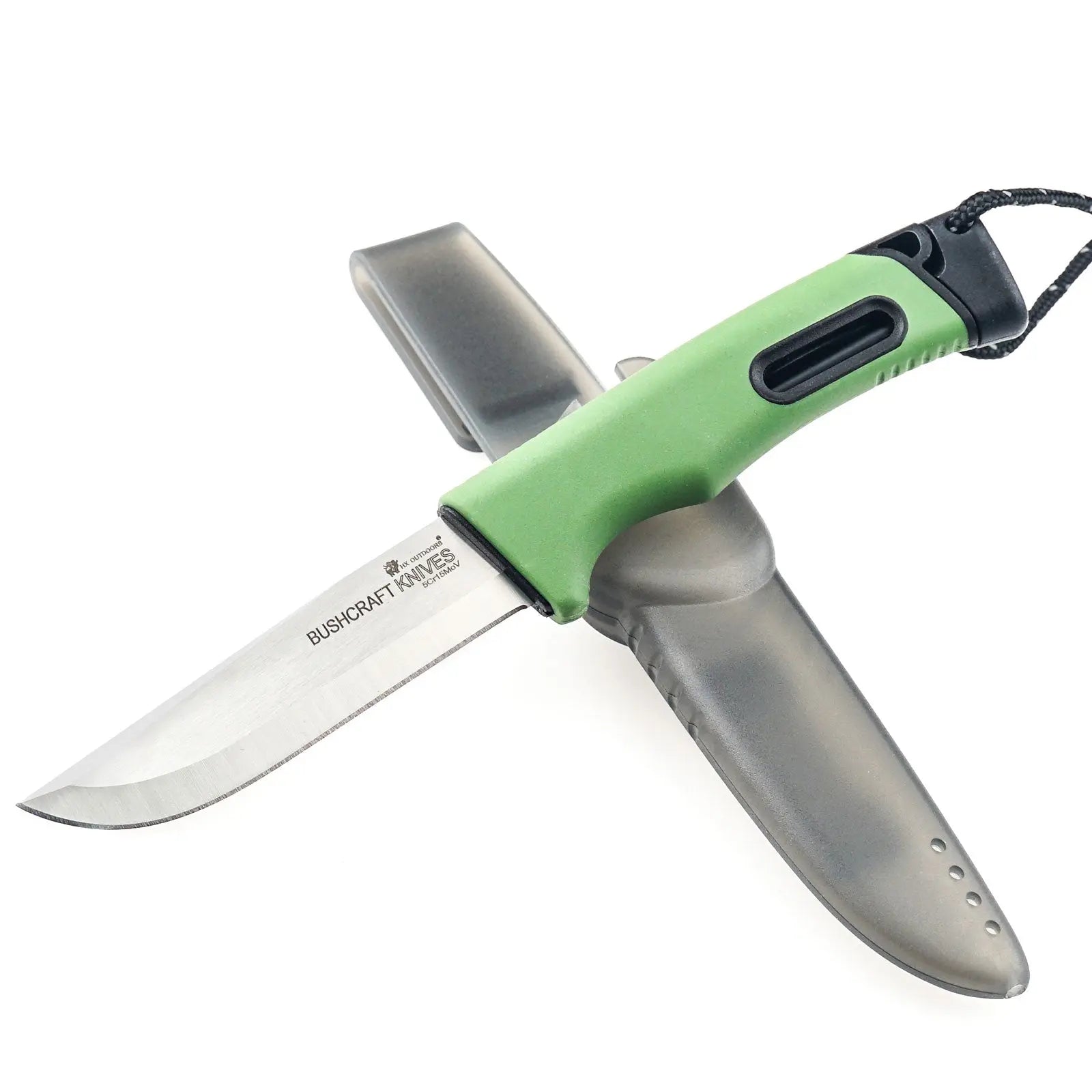 SURVIVAL MASTER 5Cr15 Fixed Blade | Green TPR EDC Camping Knife