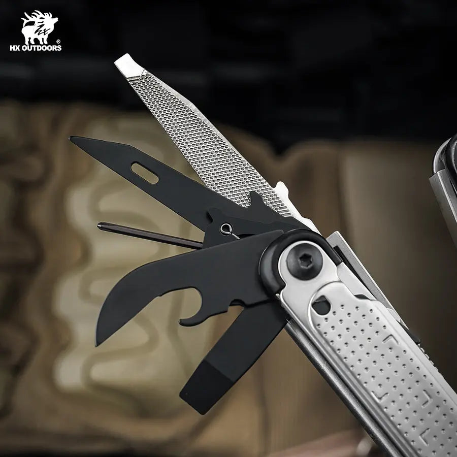 ガーネット 2点セット　1x 母岩付き クラスタ HAWKX 15-in-1 Multi-tool | Silver EDC Outdoor Pocket Tool