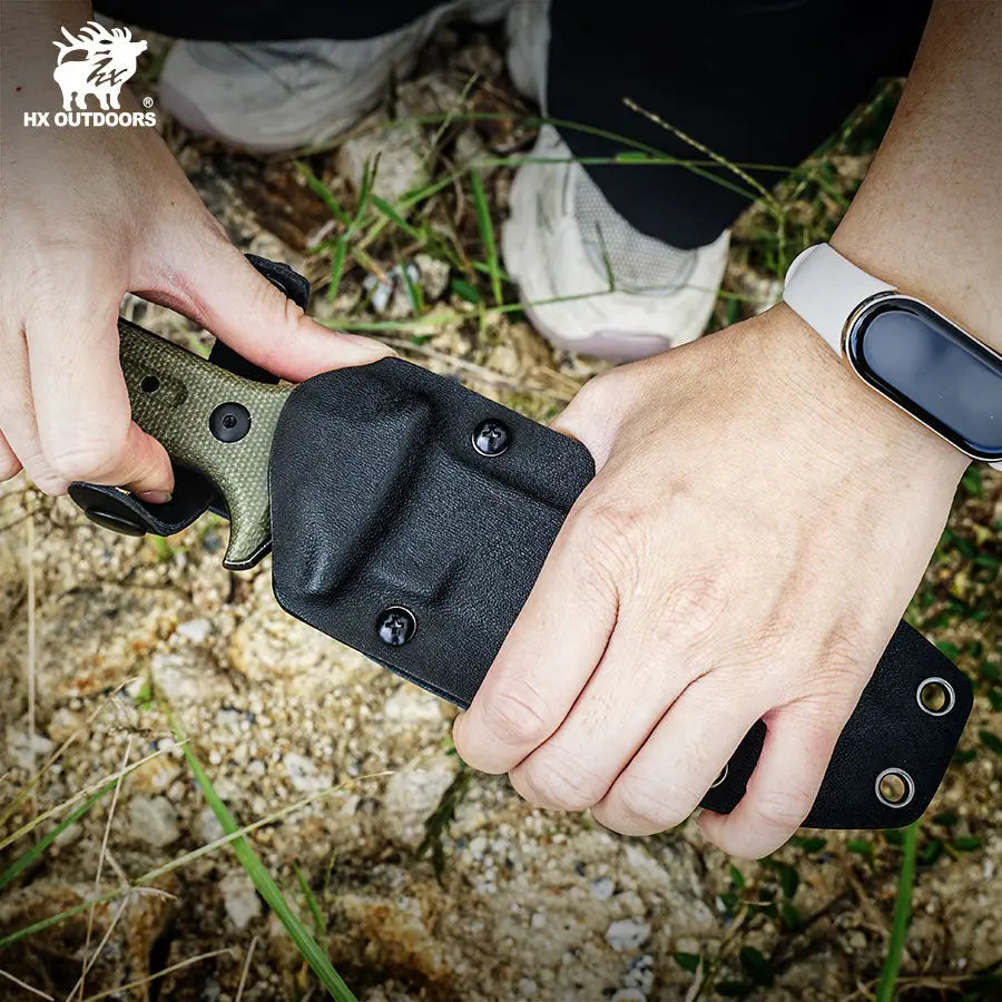 RANGER 7Cr17 Fixed Blade | Military Black Linen EDC Camping Knife