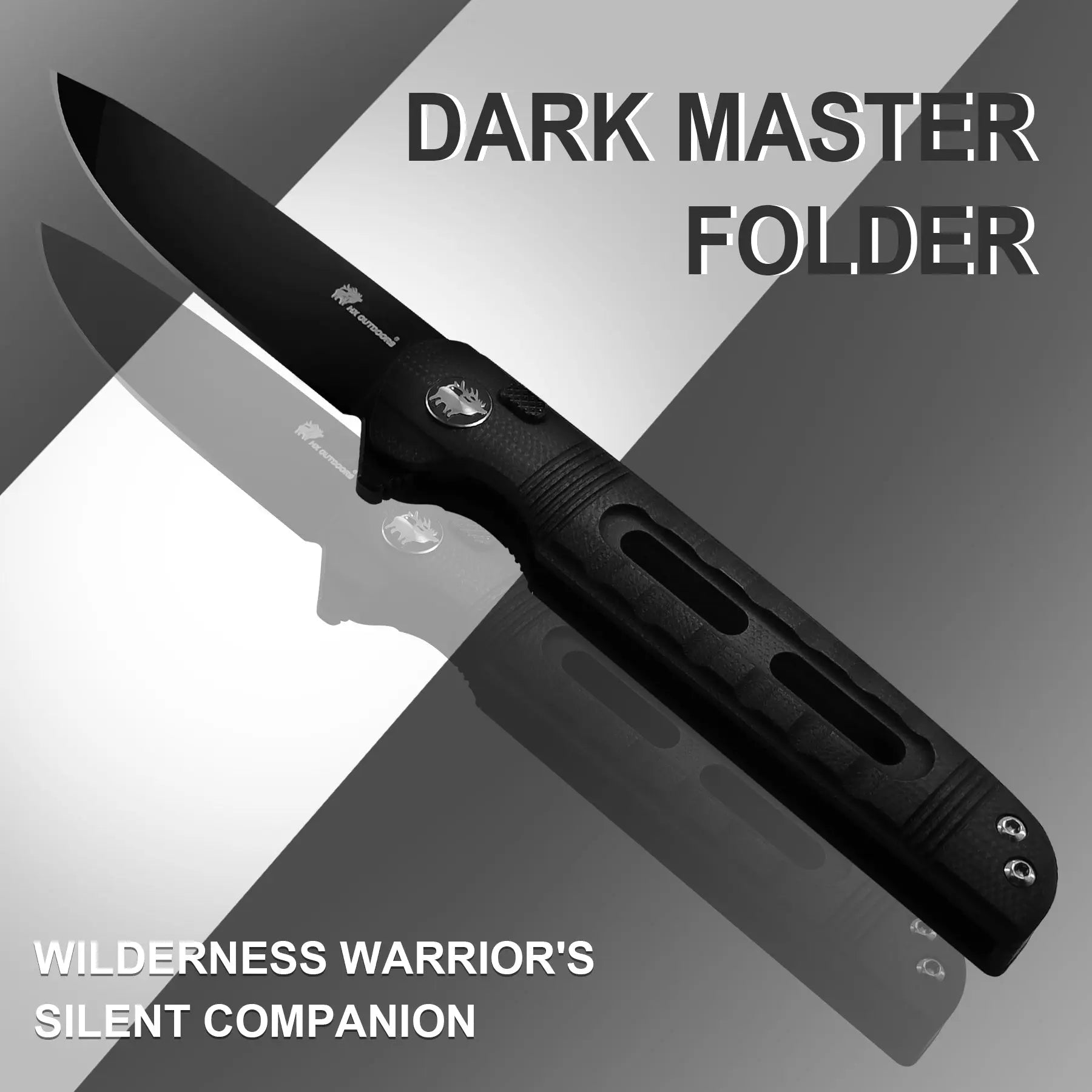 Pocket Knife HX OUTDOORS DARK MASTER 3.15" D2 G10 BUTTON LOCK Tactical Folding Knife Camping, Hunting, And Outdoors ZD-112B from HX OUTDOORS