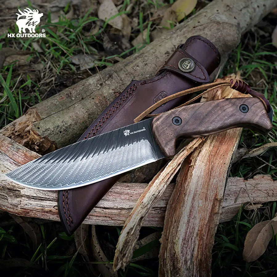 JUNGLORD 90Cr18MoV Fixed Blade | Walnut EDC Camping Knife