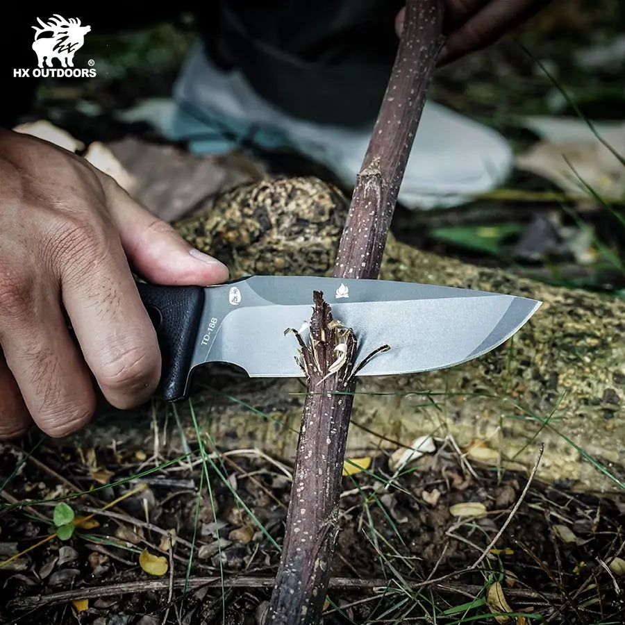 Fixed Blade HX OUTDOORS ROCK APEX 3.8" DC53 Black G10 Handle Survival Fixed Blade Knife for EDC Camping Gift TD-18 from HX OUTDOORS