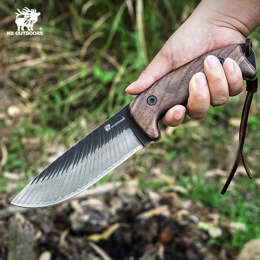 JUNGLORD 90Cr18MoV Fixed Blade | Walnut EDC Camping Knife