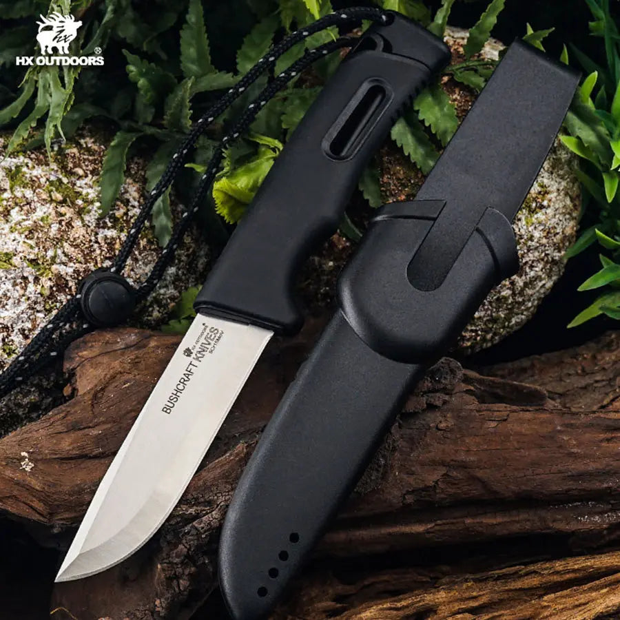 Fixed Blade HX OUTDOORS 3.74" 5Cr15  Black PP+TPR Black Handle FORGE Master Fixed Blade Knife Outdoor Camping Survival Hunting TD-21B from HX OUTDOORS