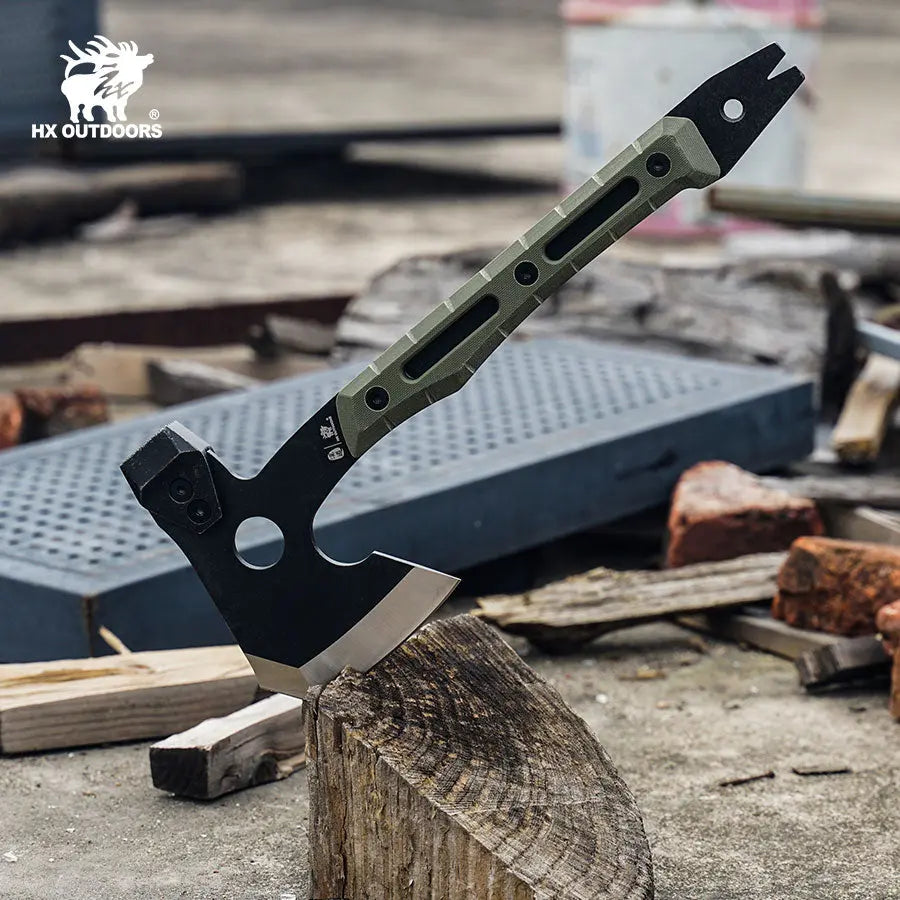 Camping Hatchet HX OUTDOORS 12.83" Best Tactical Splitting Axe Multi-Purpose Survival Tool of Camping Gear | 5CR14 Blade & G10 Axe Handle | FT-16A from HX OUTDOORS