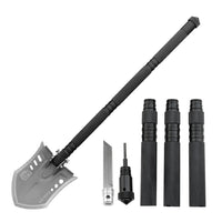 Shovel HX OUTDOORS VALIANTOR Shovel Kit w/ Hoe, Saw, Knife, Bottle Opener, Fire Starter Aluminum Alloy Handle (37.24" 440 Stainless Steel Head) GBC-46 from HX OUTDOORS