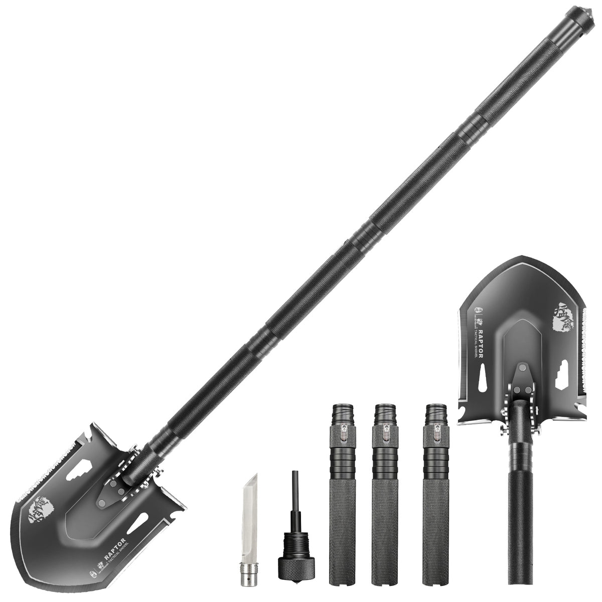 RAPTOR Shovel | 37.24" Overall Length | 440 Head | Aluminum Handle | HX OUTDOORS GBC-45