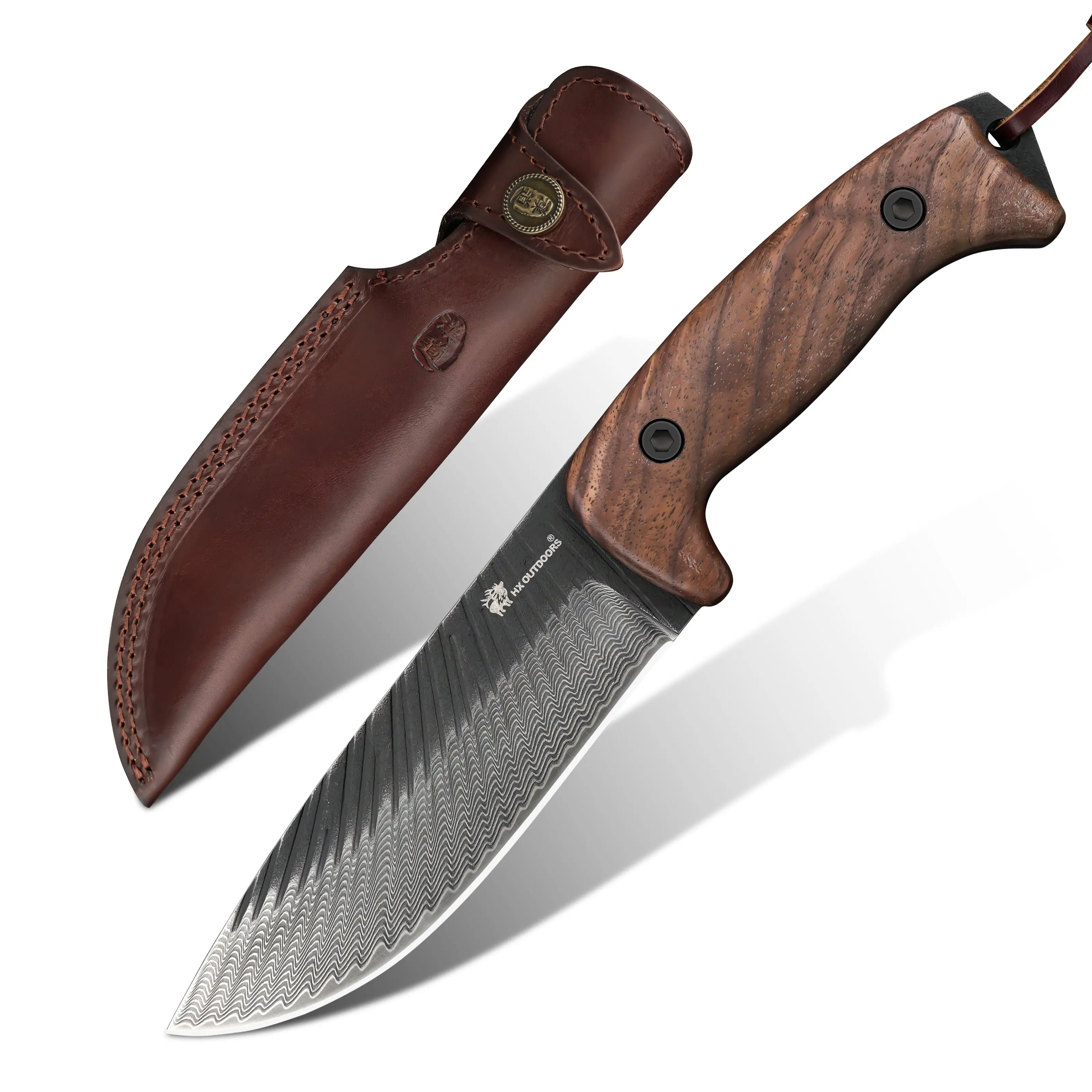 JUNGLORD 90Cr18MoV Fixed Blade | Walnut EDC Camping Knife