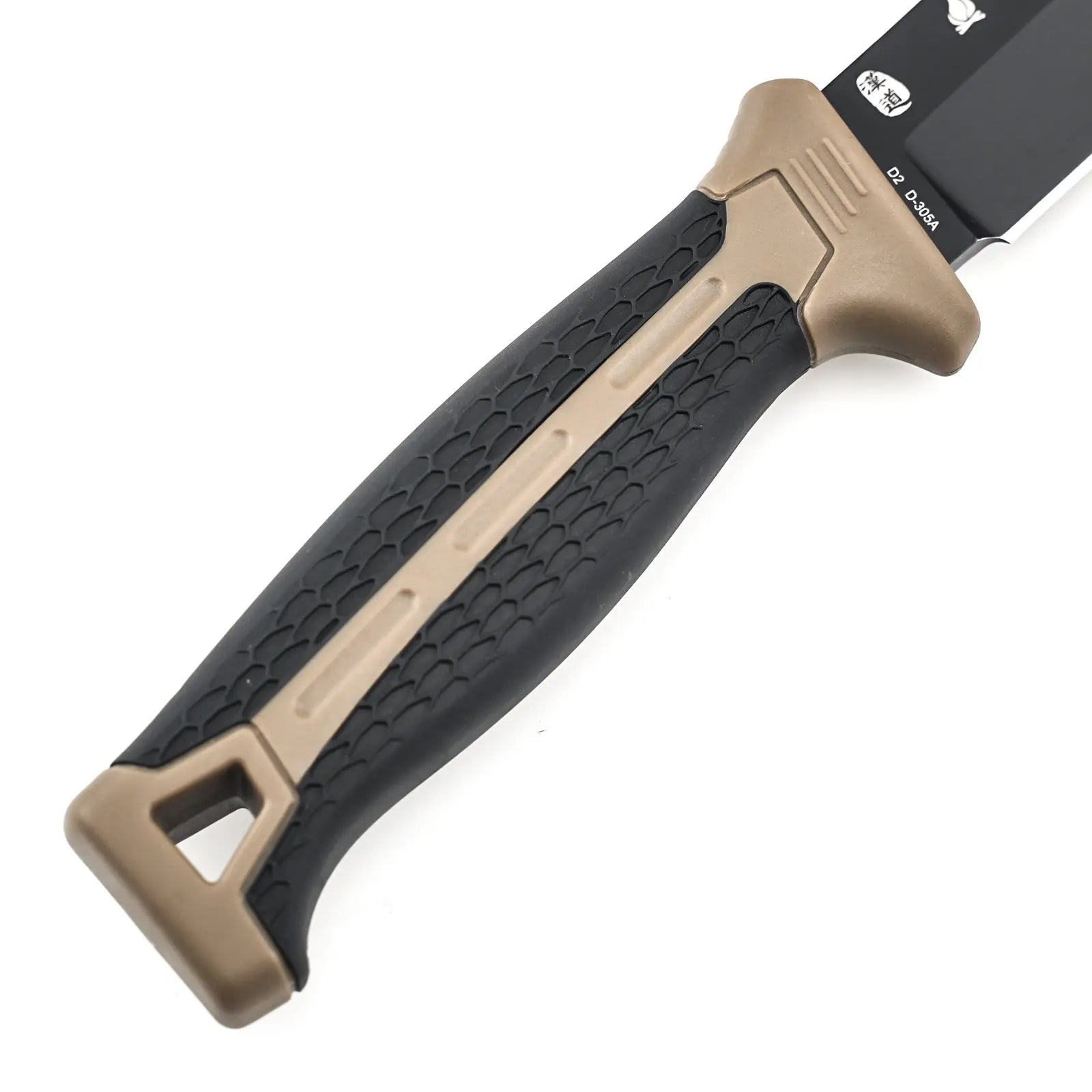 HOUND D2 Fixed Blade | Brown PP & TPR EDC Camping Knife