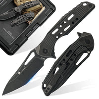 HX OUTDOORS ARMORED M | Pocket Knife | Liner Lock | 7.32" S35VN Blade | Black Titanium Handle | ZD-022B ARMORED M