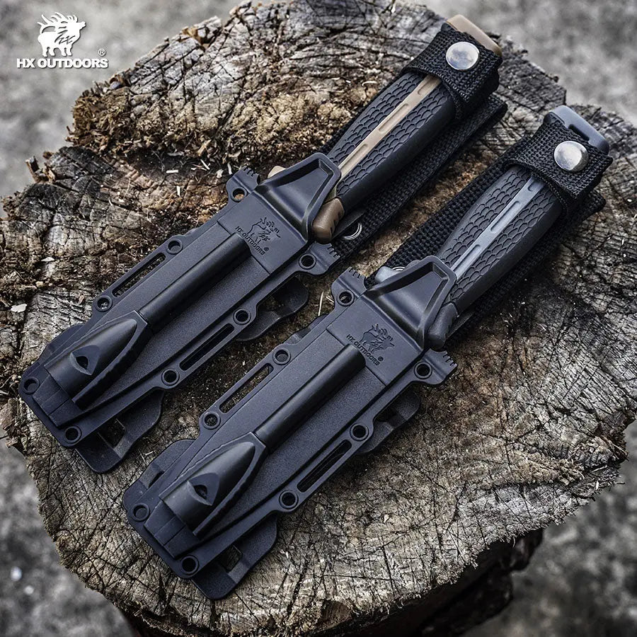 HOUND D2 Fixed Blade | Gray PP & TPR EDC Camping Knife