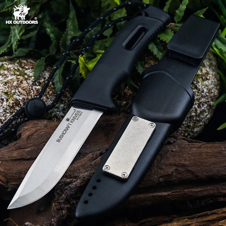 Fixed Blade HX OUTDOORS 3.74" 5Cr15  Black PP+TPR Black Handle FORGE Master Fixed Blade Knife Outdoor Camping Survival Hunting TD-21B from HX OUTDOORS