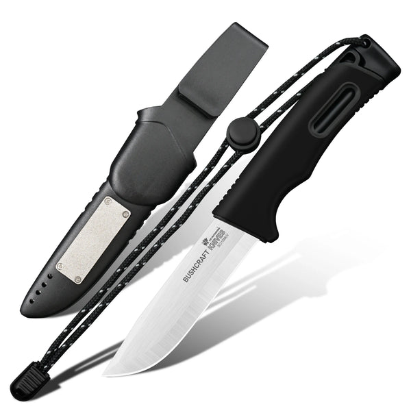SURVIVAL MASTER 5Cr15 Fixed Blade | Black TPR EDC Camping Knife
