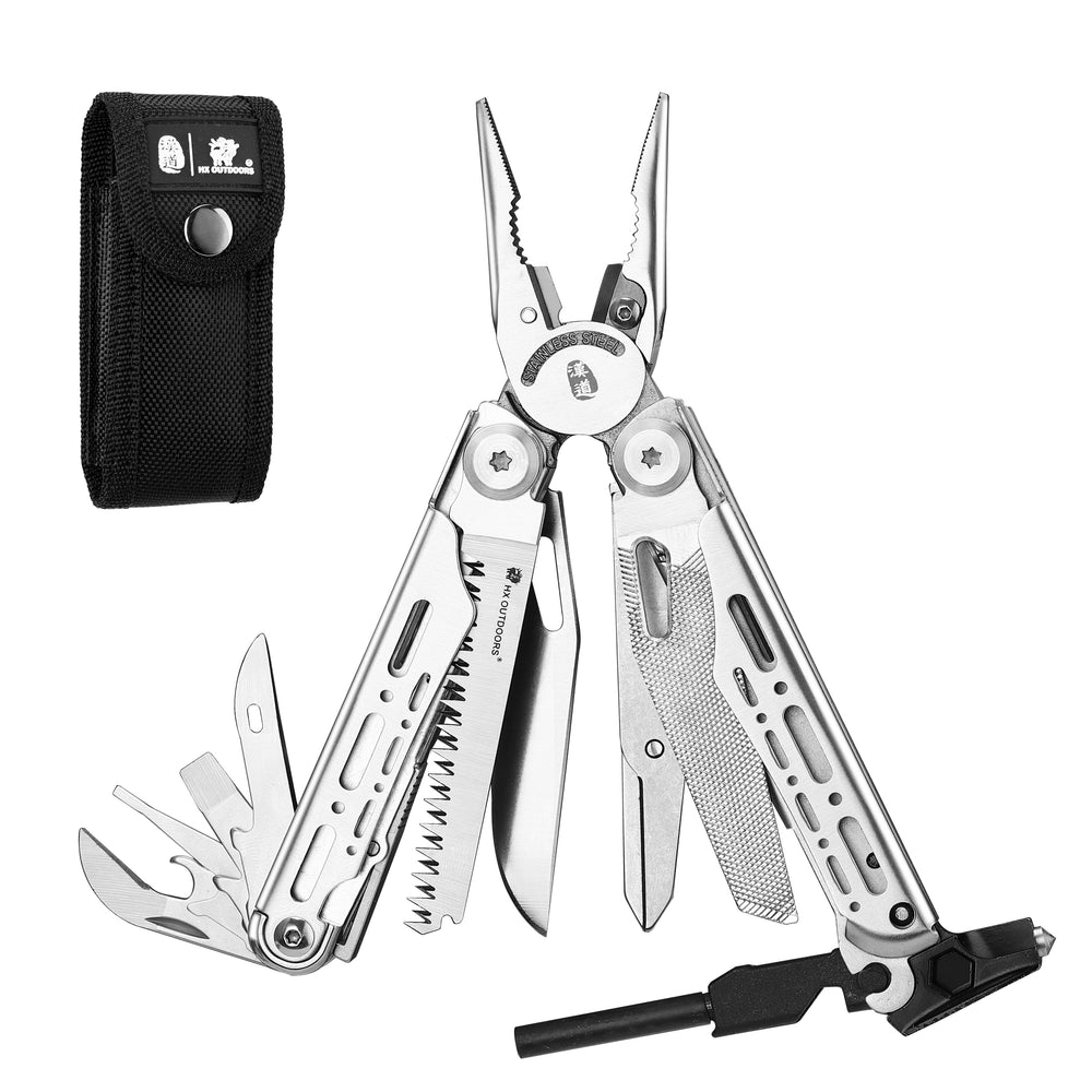 Multi-tool HX OUTDOORS SILVER IGNITE EDC Multi-tool Flint Pliers (6.3" 7CR17) GQ-22A from HX OUTDOORS
