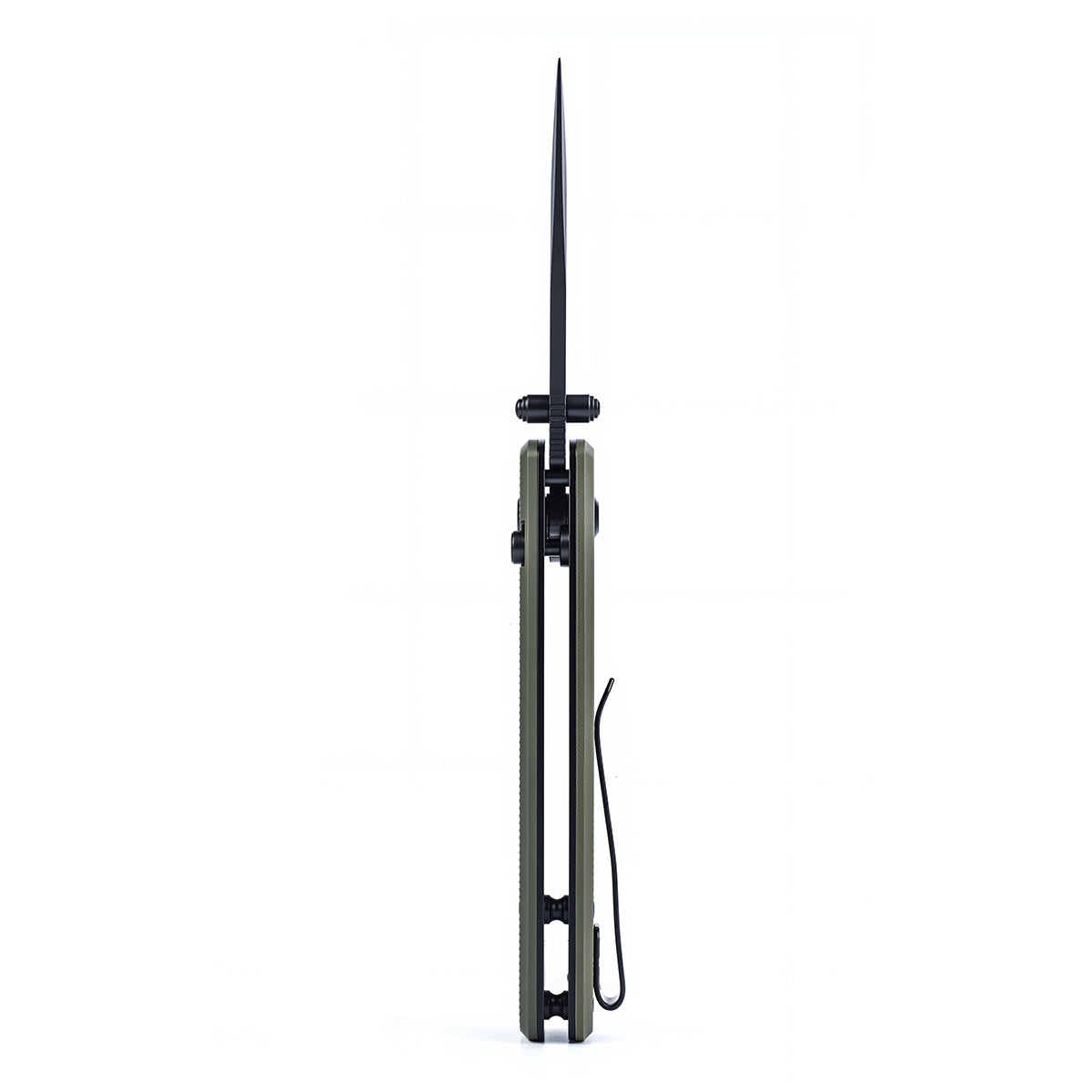 SCOUT | Pocket Knife | Button Lock | 2.68" 14C28N Black Blade | Military Green G10 Handle | HX OUTDOORS ZD-127A-S