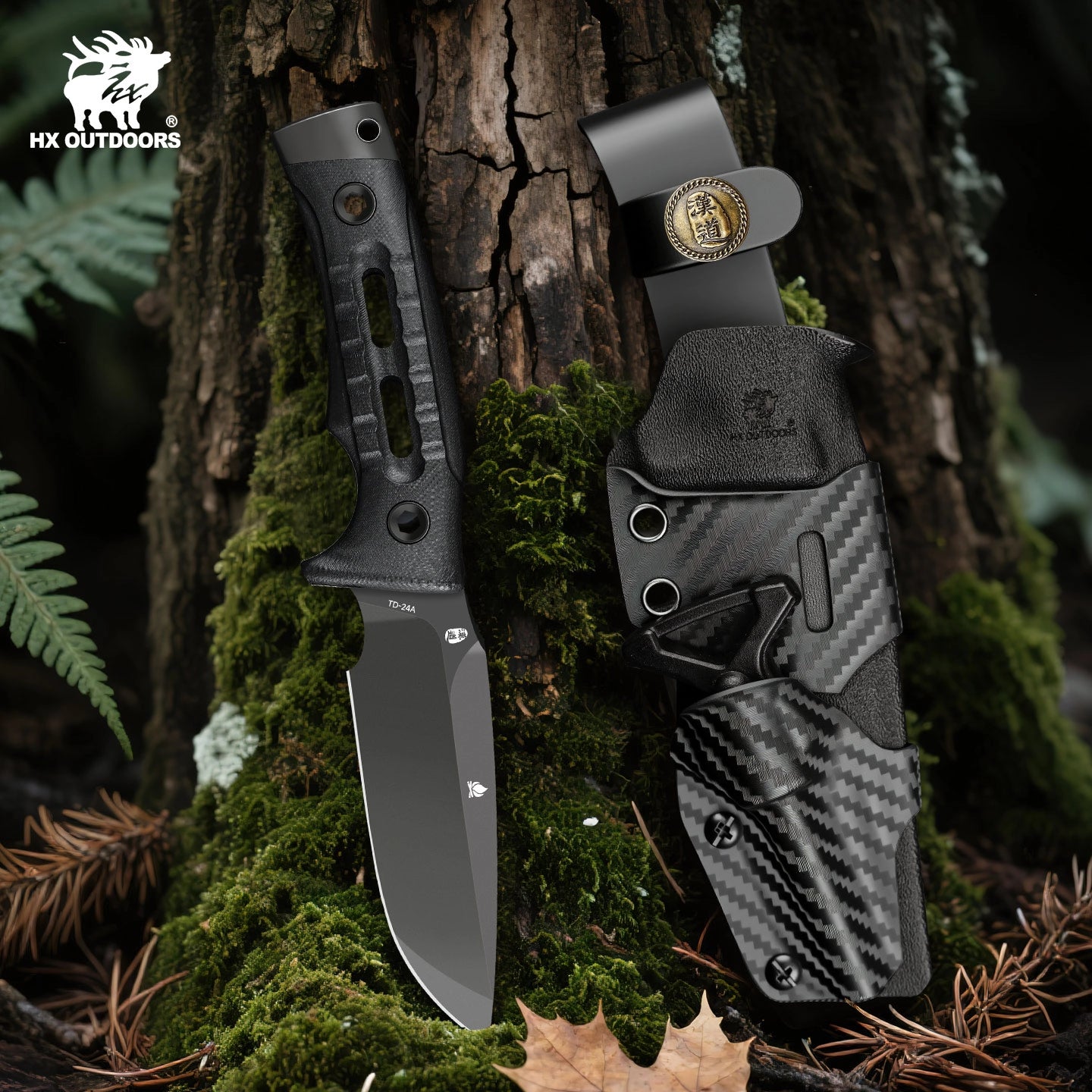 ROCK APEX MagnaCut Edition Fixed Blade | 3.7" DLC‑Coated Magnacut Blade | Black G10 Handle | HX OUTDOORS TD-24A