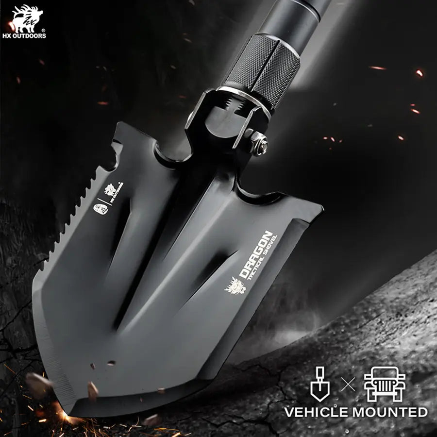 DRACON Shovel | 28.94" Overall Length | 3Cr13 Head | Aluminum Handle | HX OUTDOORS GBC-20