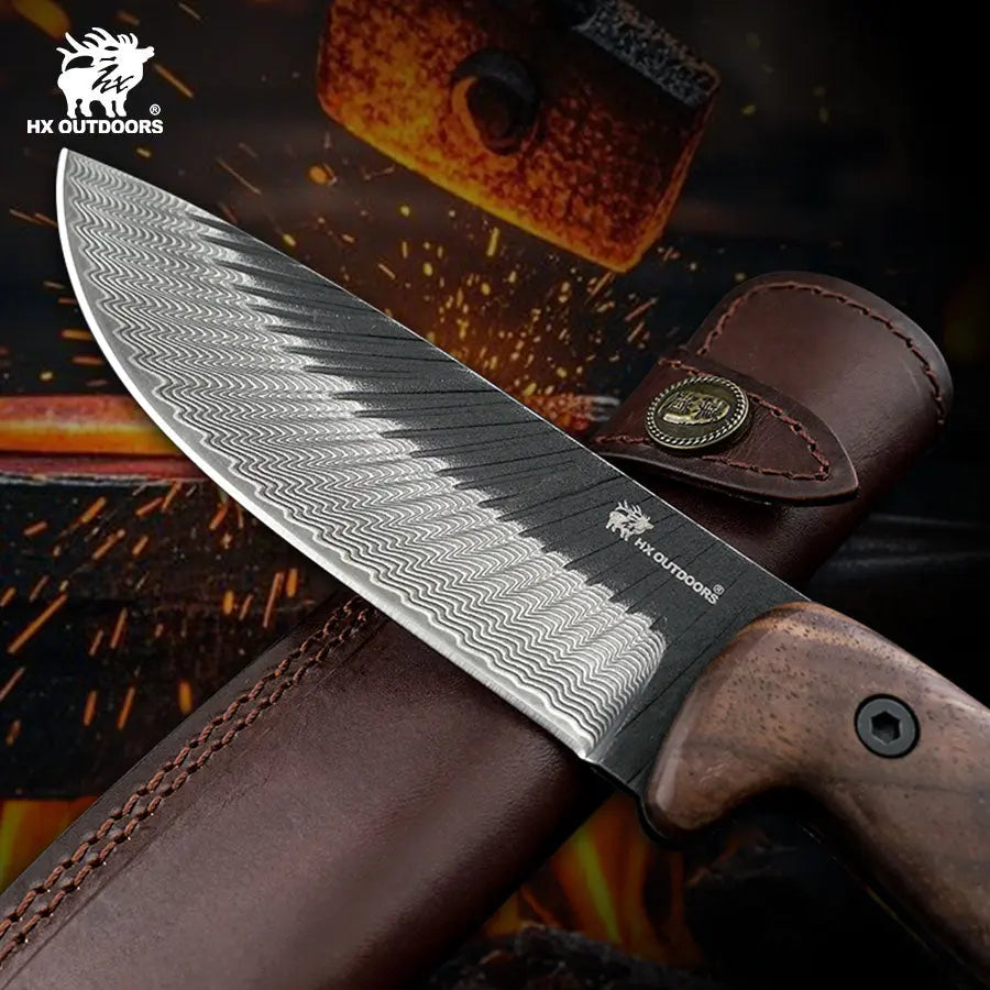 JUNGLORD 90Cr18MoV Fixed Blade | Walnut EDC Camping Knife