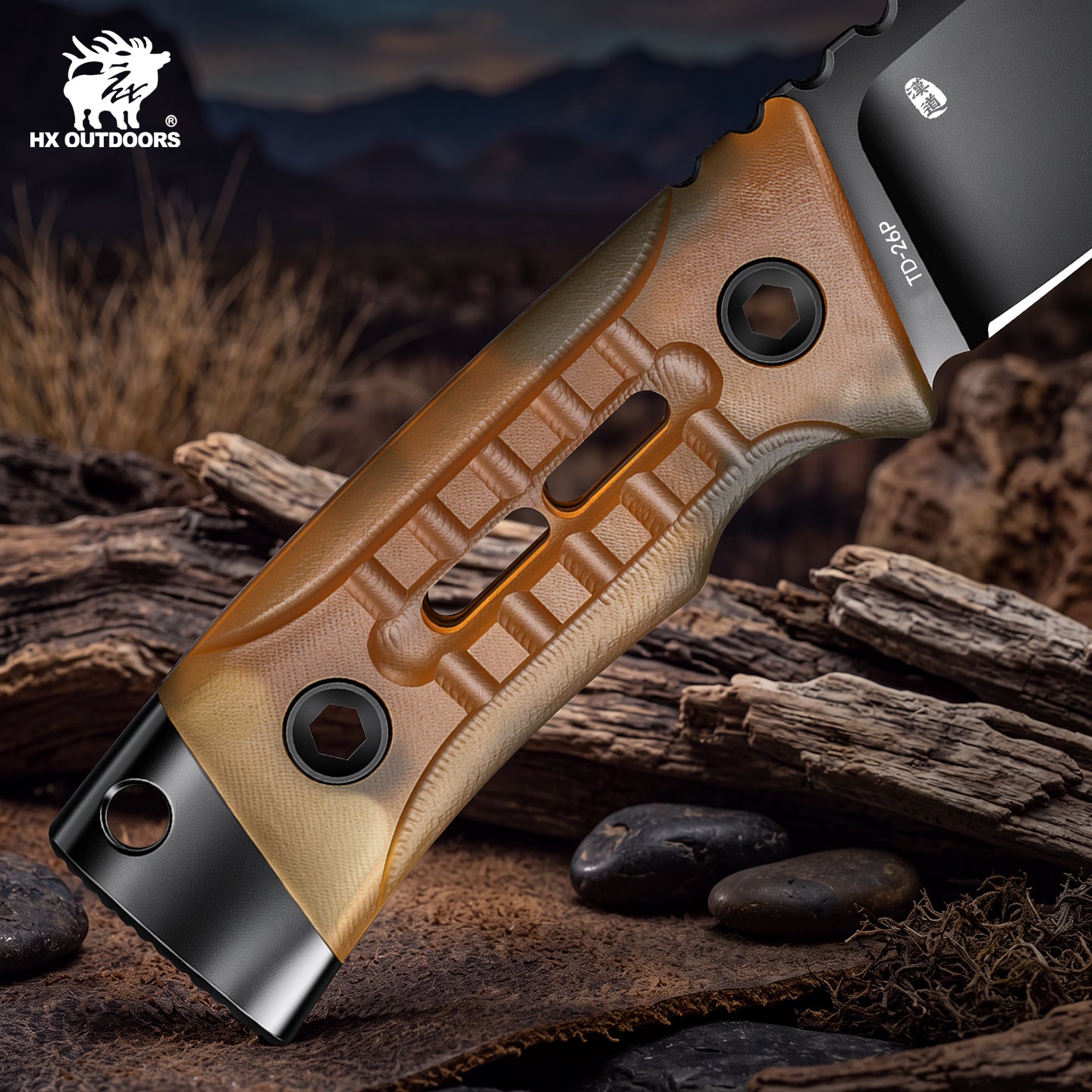 ROCK APEX MINI Black Titanium Coating DC53 Fixed Blade PEI EDC