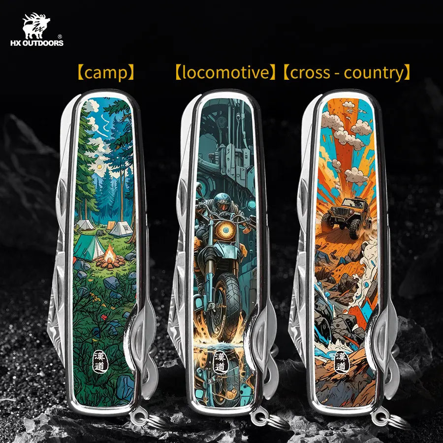 Multi-tool HX OUTDOORS DAMASK MOTORIX 2.2" Damask Steel VG10 Multi-tool Knife Camping Outdoor DD-14A from HX OUTDOORS