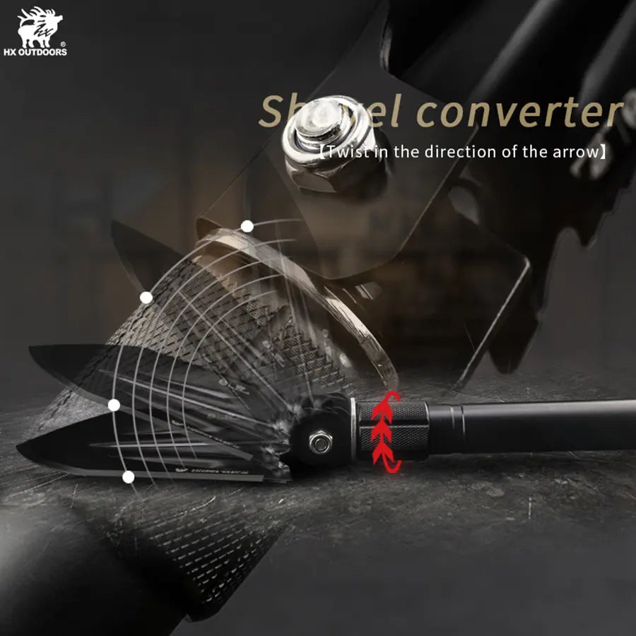 DRACON Shovel | 28.94" Overall Length | 3Cr13 Head | Aluminum Handle | HX OUTDOORS GBC-20