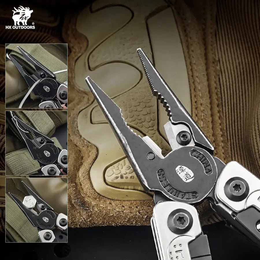 HAWKX 15-in-1 Multi-tool | Silver EDC Outdoor Pocket Tool