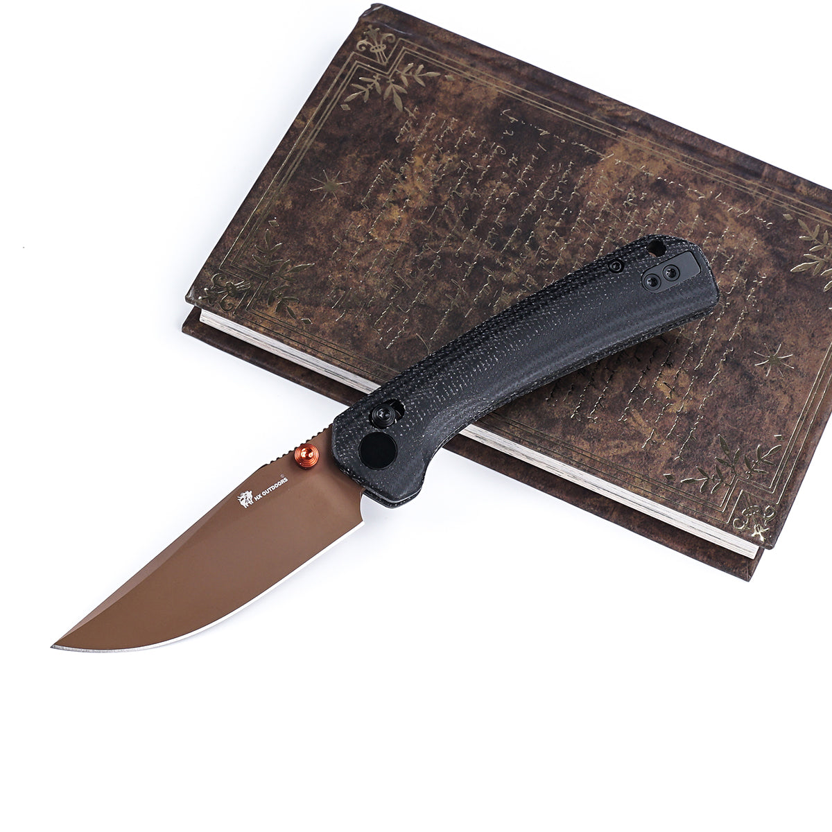 COOL KID Pocket Knife | Crossbar Lock | 3.35" 14C28N Blade | Black Linen Micarta Handle | HX OUTDOORS ZD-123BS