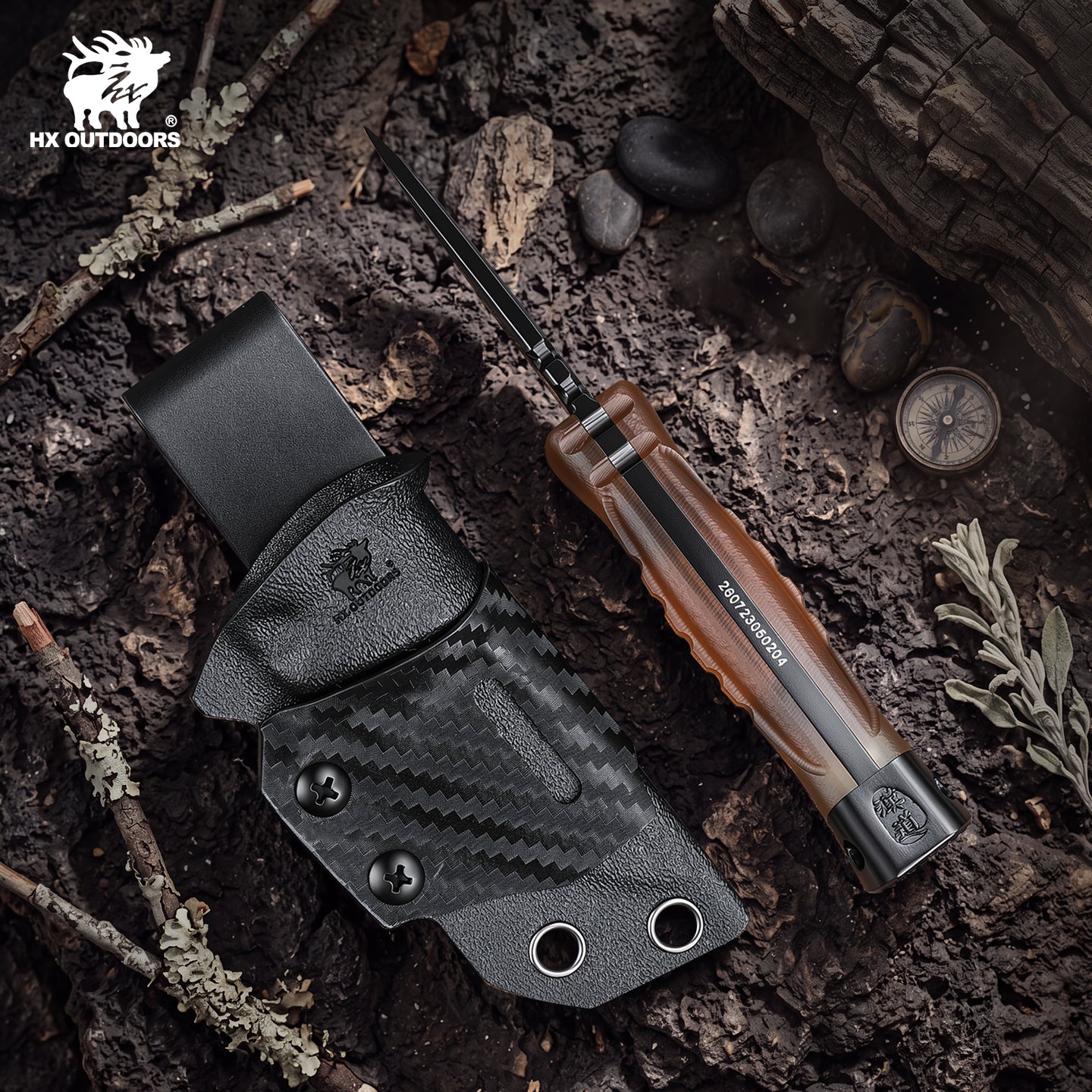 ROCK APEX MINI Black Titanium Coating DC53 Fixed Blade PEI EDC