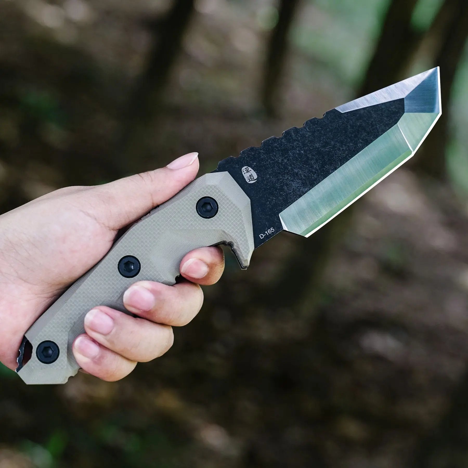 MERCENARY D2 Fixed Blade | TAN G10 EDC Camping Knife