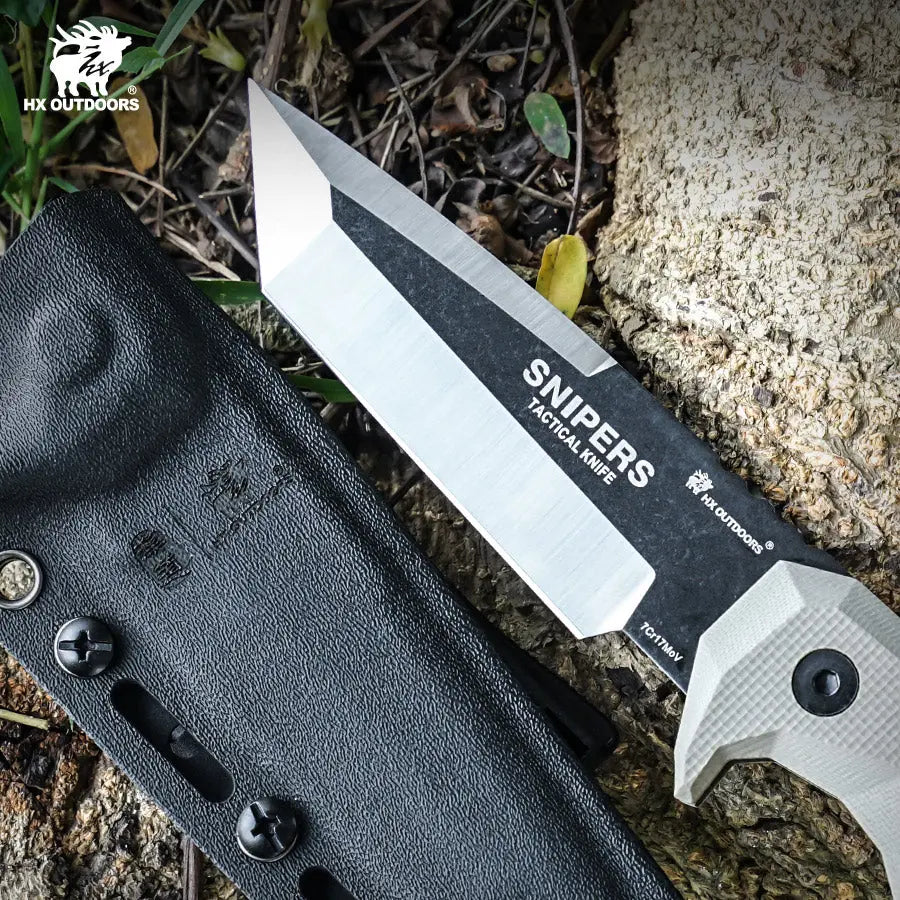 Fixed Blade HX OUTDOORS M.E. 3.54" 7Cr17 Brown G10 Handle SNIPERS Tanto Full Tang Fixed Blade  Hunting Knife Survival Kit Survival Gear Tactical Gear D-183 from HX OUTDOORS