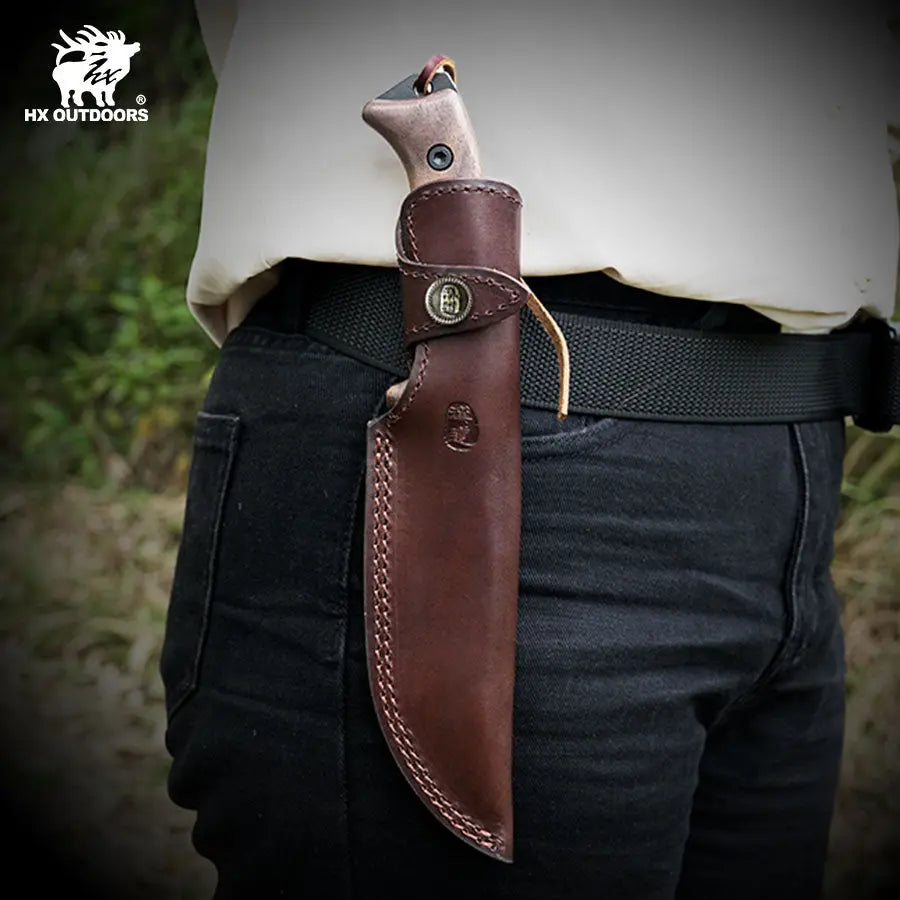 JUNGLORD 90Cr18MoV Fixed Blade | Walnut EDC Camping Knife