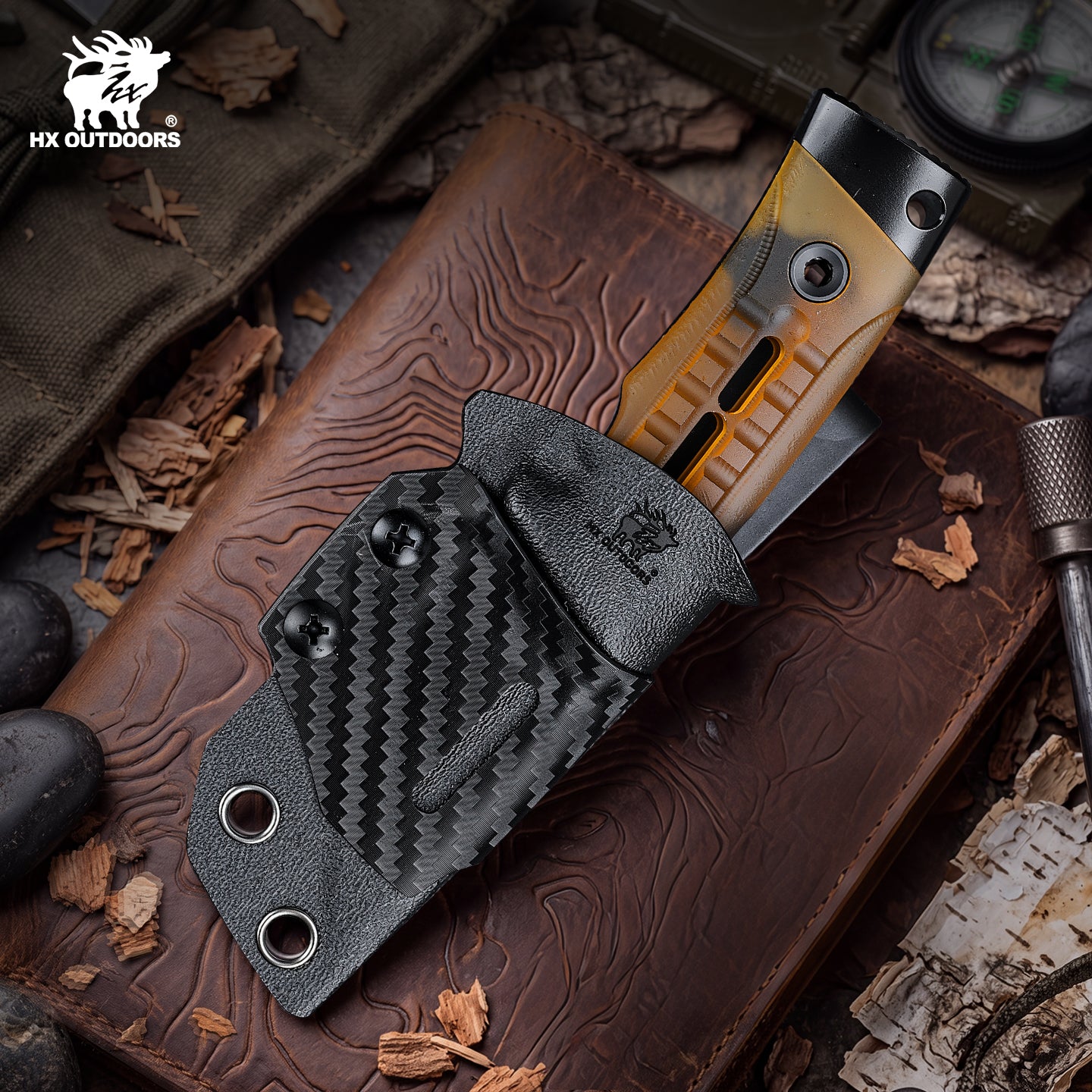ROCK APEX MINI Black Titanium Coating DC53 Fixed Blade PEI EDC
