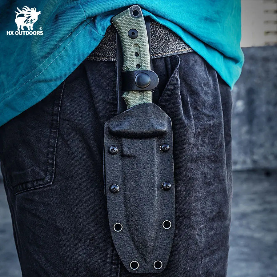 RANGER 7Cr17 Fixed Blade | Military Black Linen EDC Camping Knife