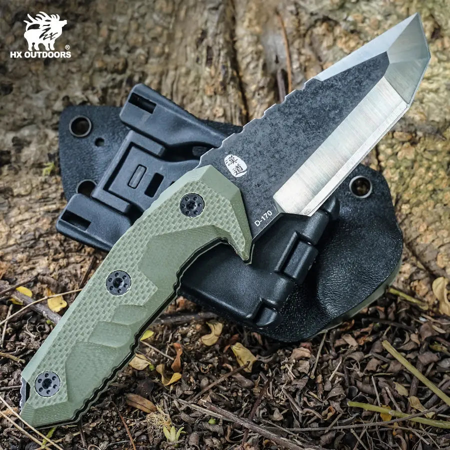 Fixed Blade HX OUTDOORS M.E. 2.8" D2 Brown G10 Handle Mini Mercenary Tanto Full Tang Fixed Blade Knife for Camping Hunting Adventure Survival Gifts D-170 from HX OUTDOORS