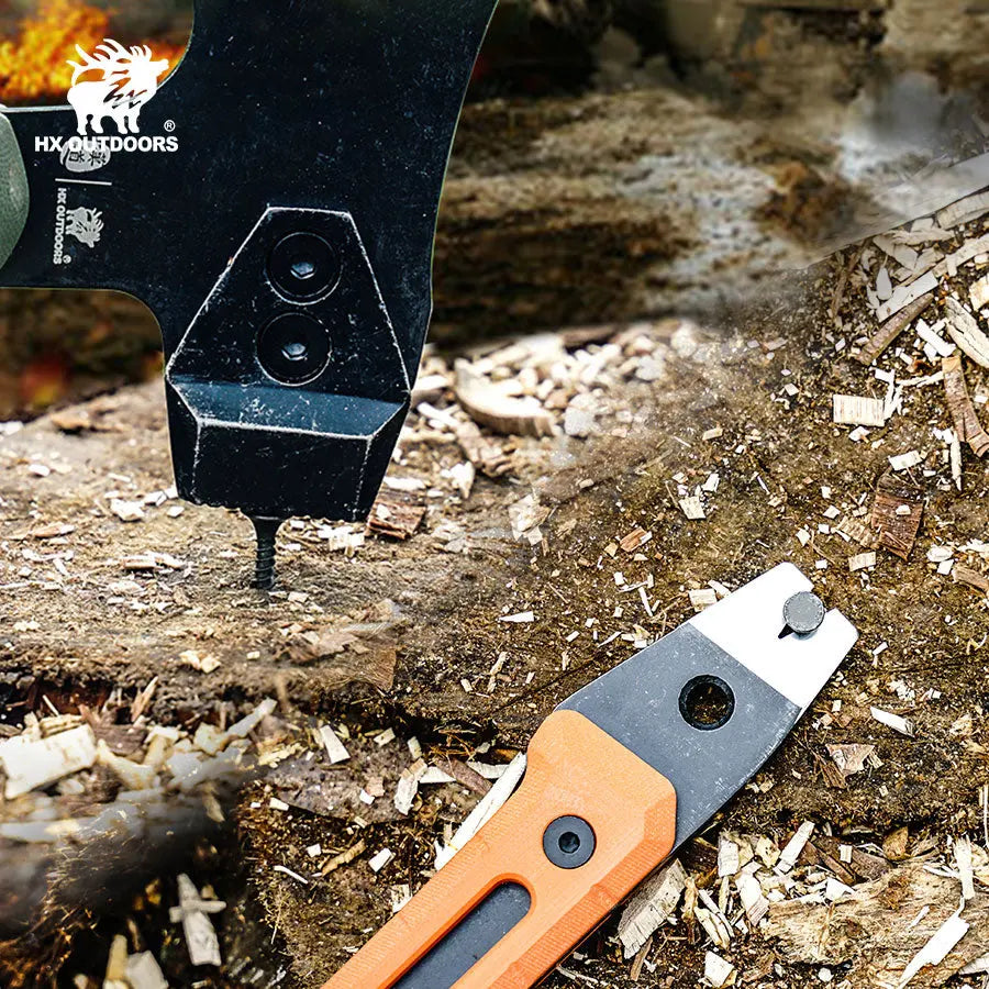 Camping Hatchet HX OUTDOORS 12.83" 5CR14 G10 Tactical Best Splitting Warfire Axe Multi-Purpose Survival Tool of Camping Gear FT-16C from HX OUTDOORS