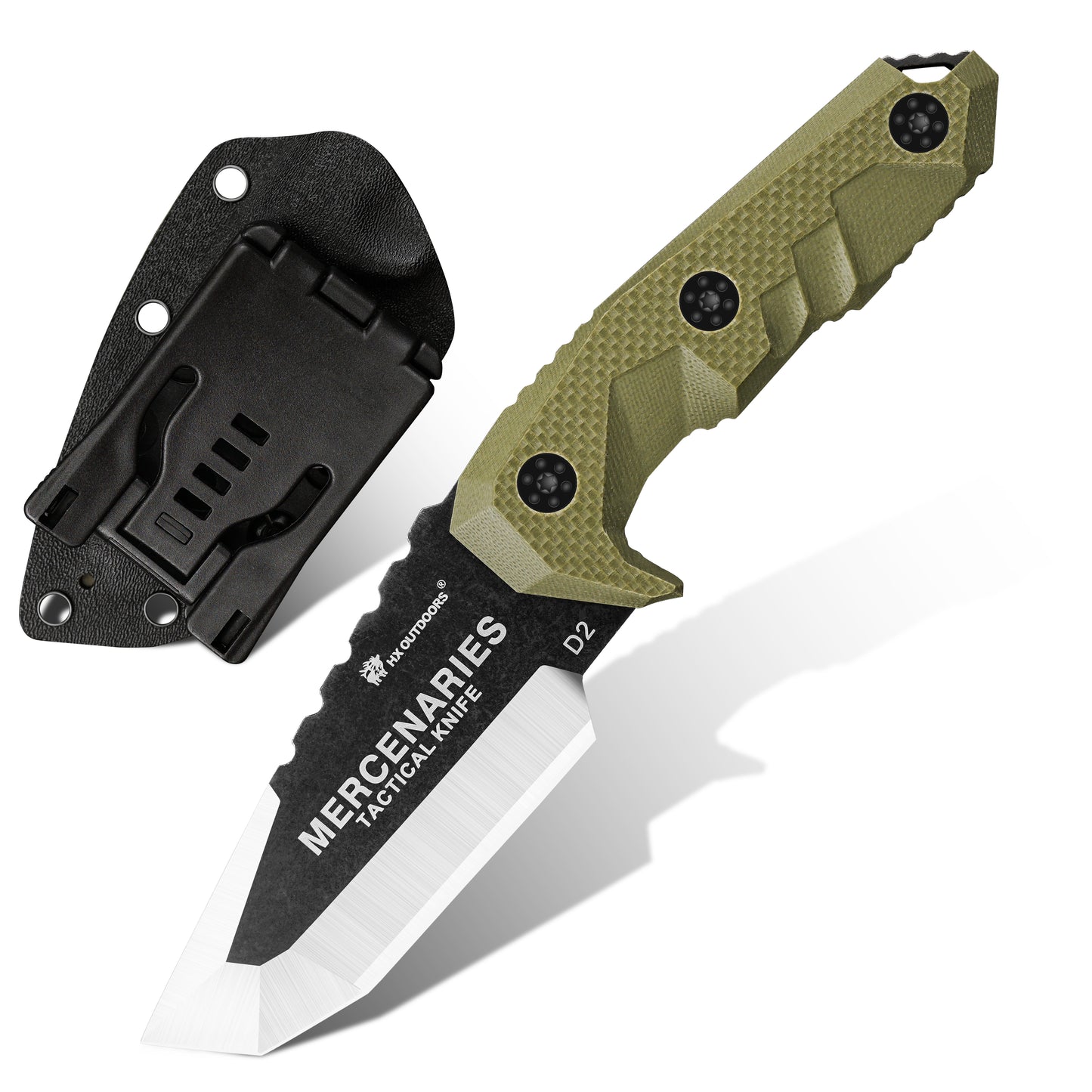 Fixed Blade HX OUTDOORS M.E. 2.8" D2 Brown G10 Handle Mini Mercenary Tanto Full Tang Fixed Blade Knife for Camping Hunting Adventure Survival Gifts D-170 from HX OUTDOORS