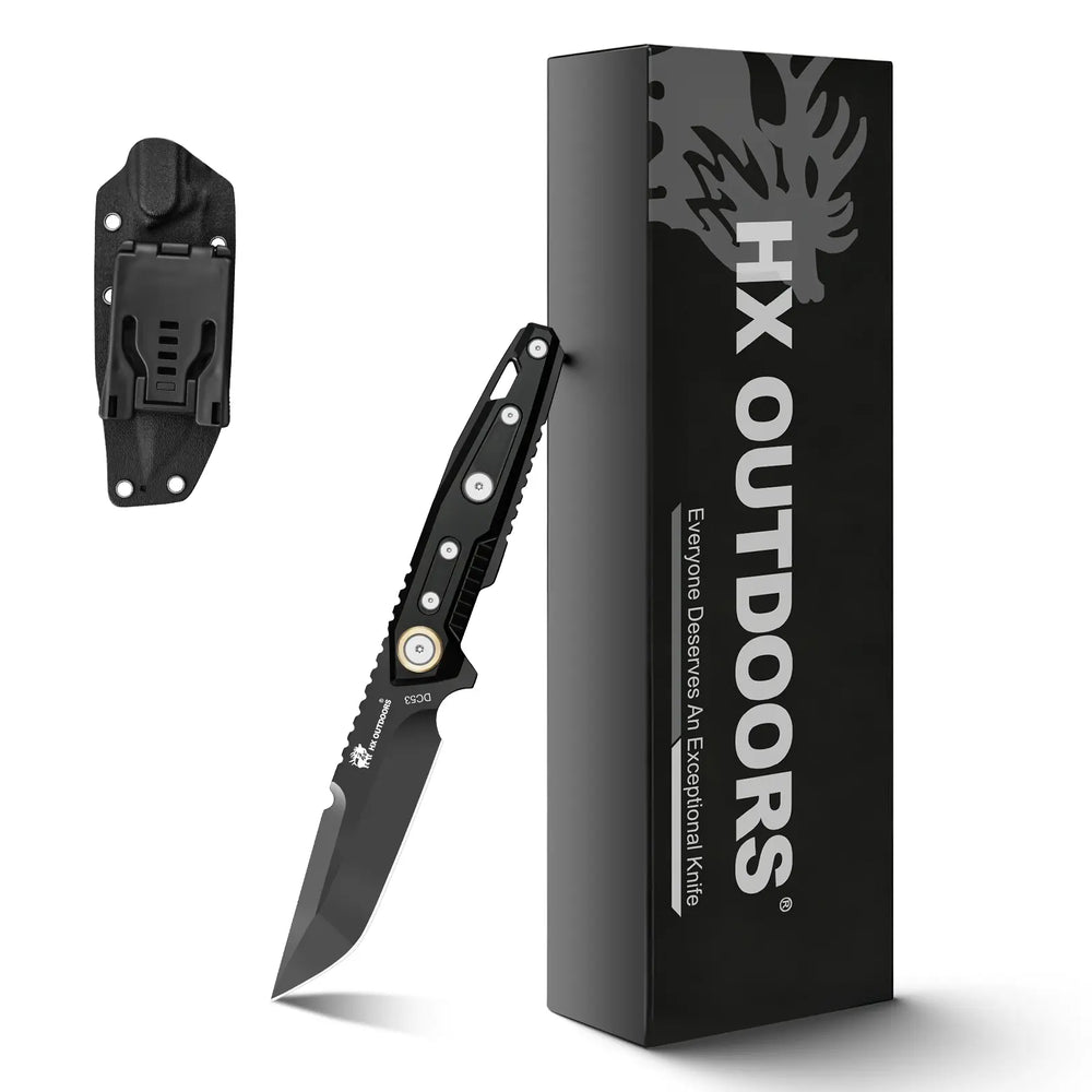 MECHTITAN DC53 Fixed Blade | Black Aluminum Handle EDC Camping