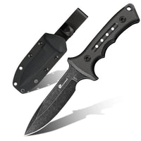 Fixed Blade HX OUTDOORS 3.85" 7CR17 Black Linen Handle Best EDC Ranger Tactical Fixed Blade Knife Good for Carving Hunting Camping Fishing Survival Outdoor D-223B from HX OUTDOORS