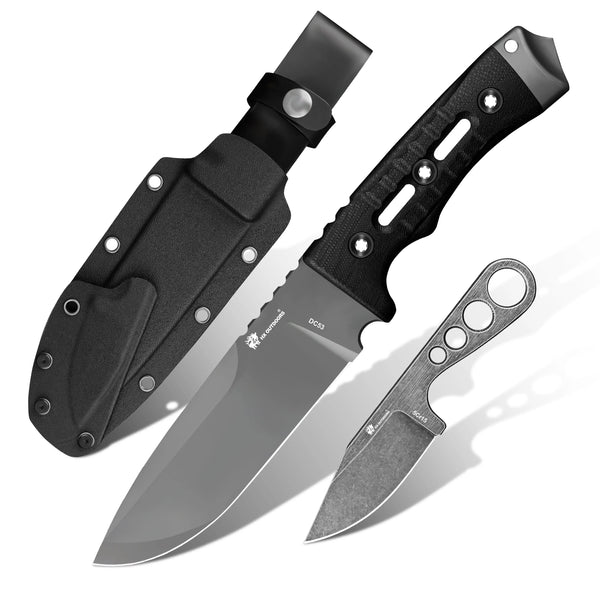 NIGHTSTALKER DC53 Fixed Blade | Black G10 EDC Camping Knife NIGHTSTALKER DC53 Fixed Blade | Black G10 EDC Camping Knife