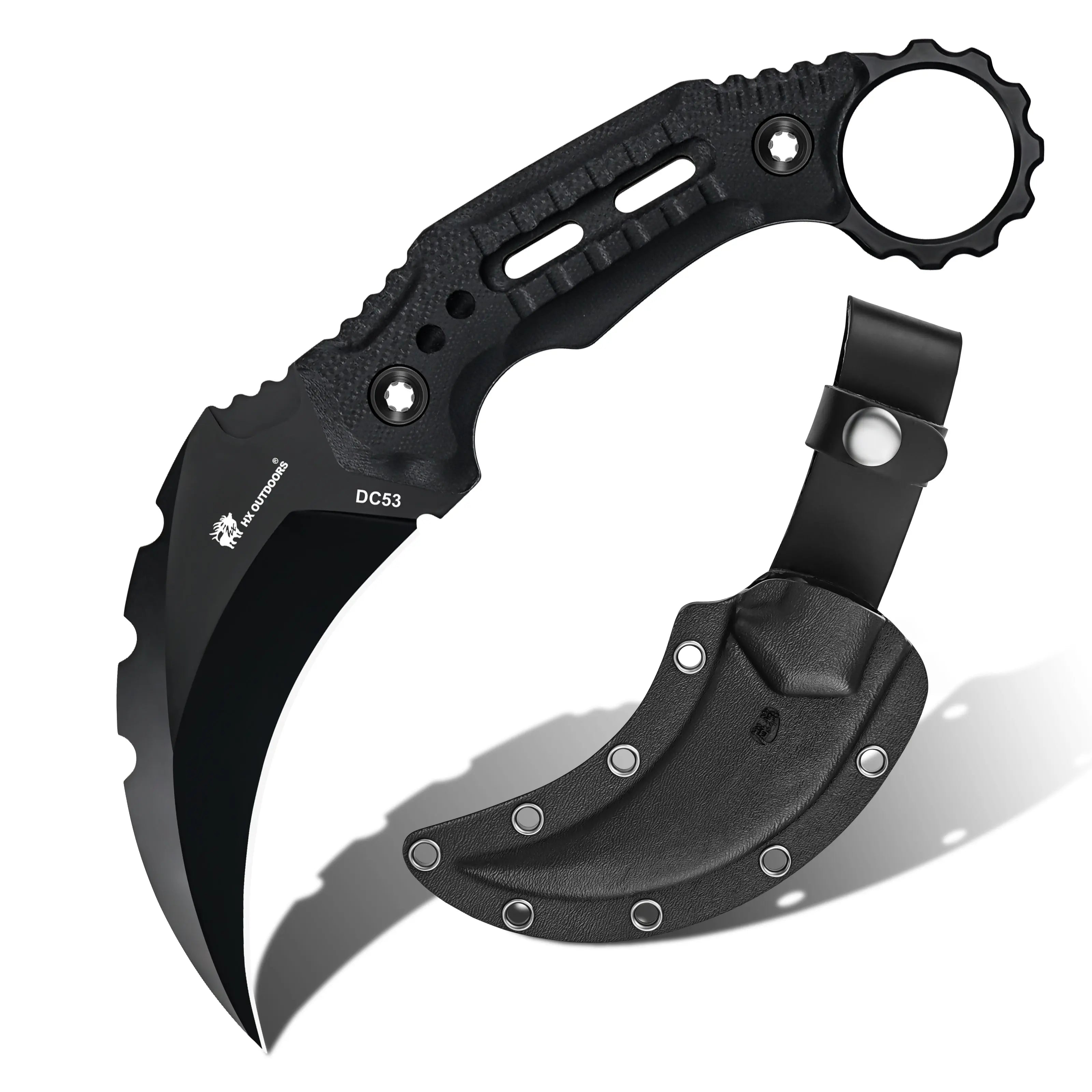 SHADOWFANG CLAW DC53 Fixed Blade | Black G10 EDC Camping Knife